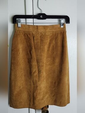 ✨ BB Dakota Genuine Leather Suede Skirt – Vintage Luxe Tan | Size 3/4 ✨